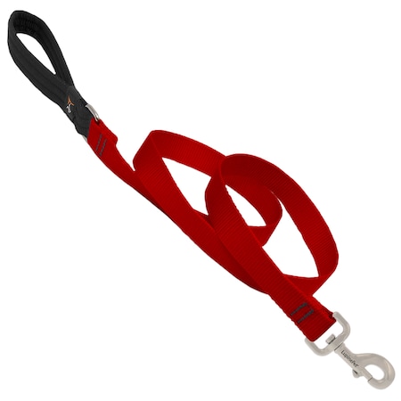 Lupine LupinePet Basic Solids Red Red Nylon Dog Leash 22559